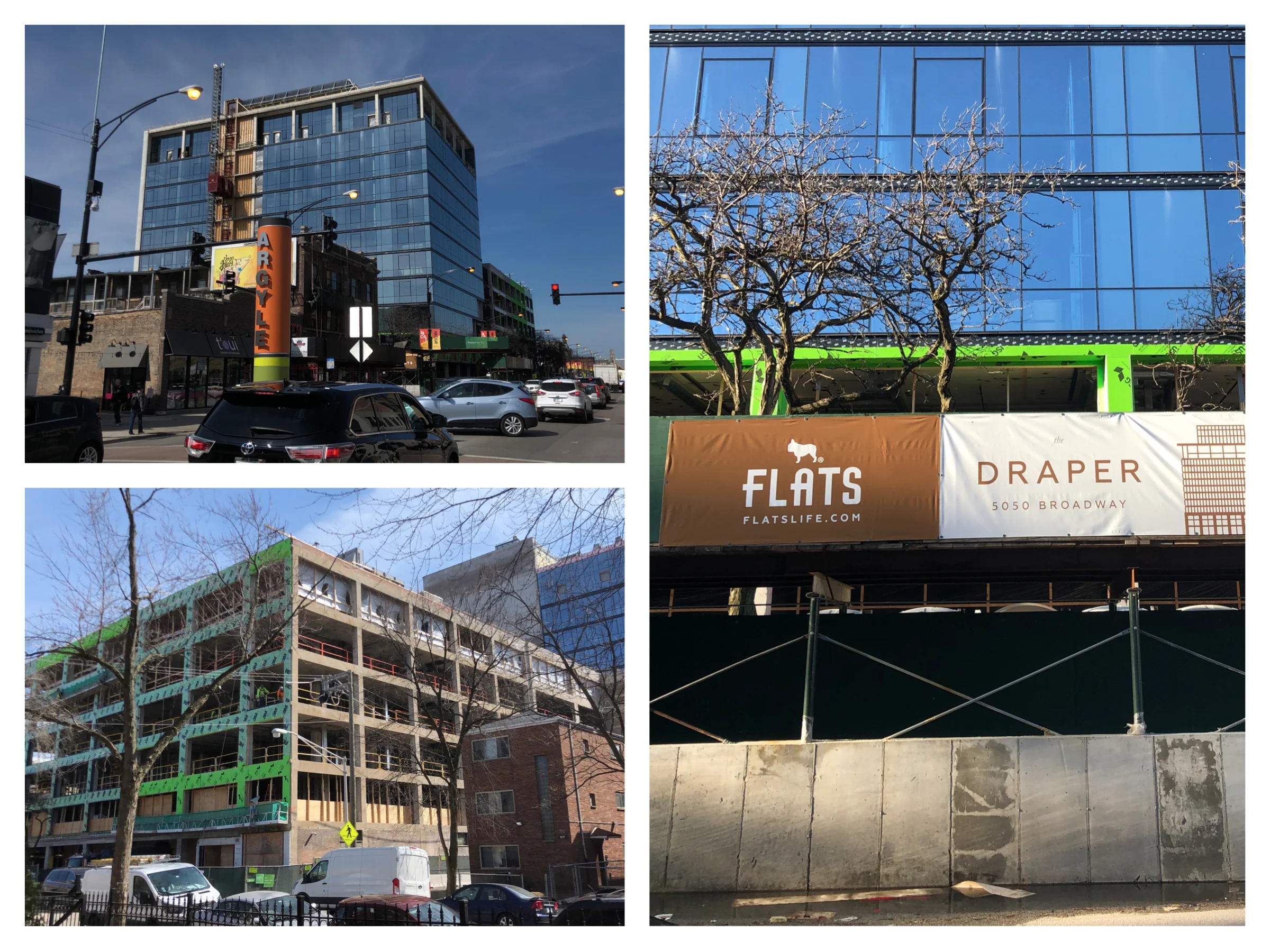 Various photos of the FLATS Draper building