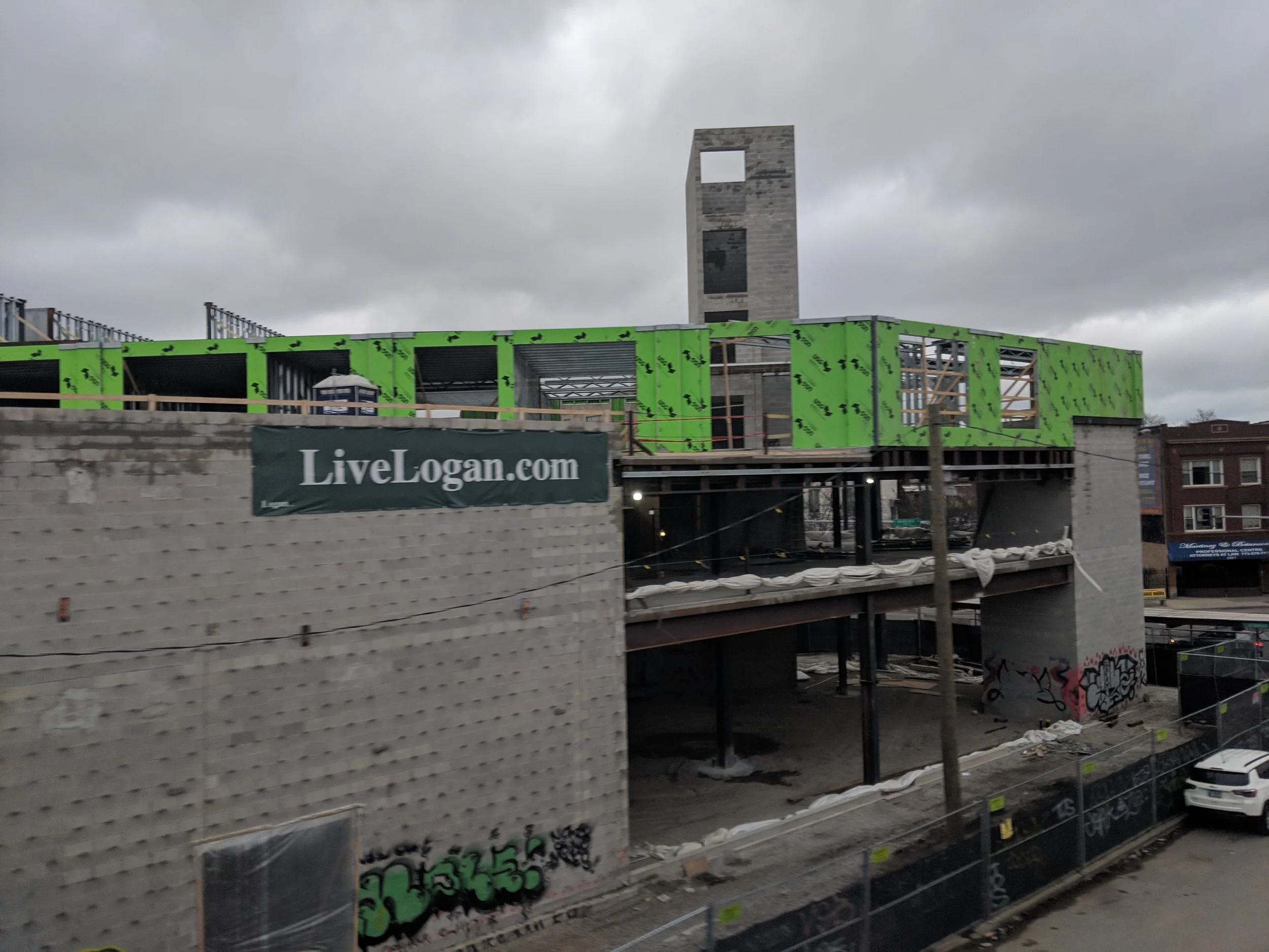 Logan Crossing seen from the Blue Line
