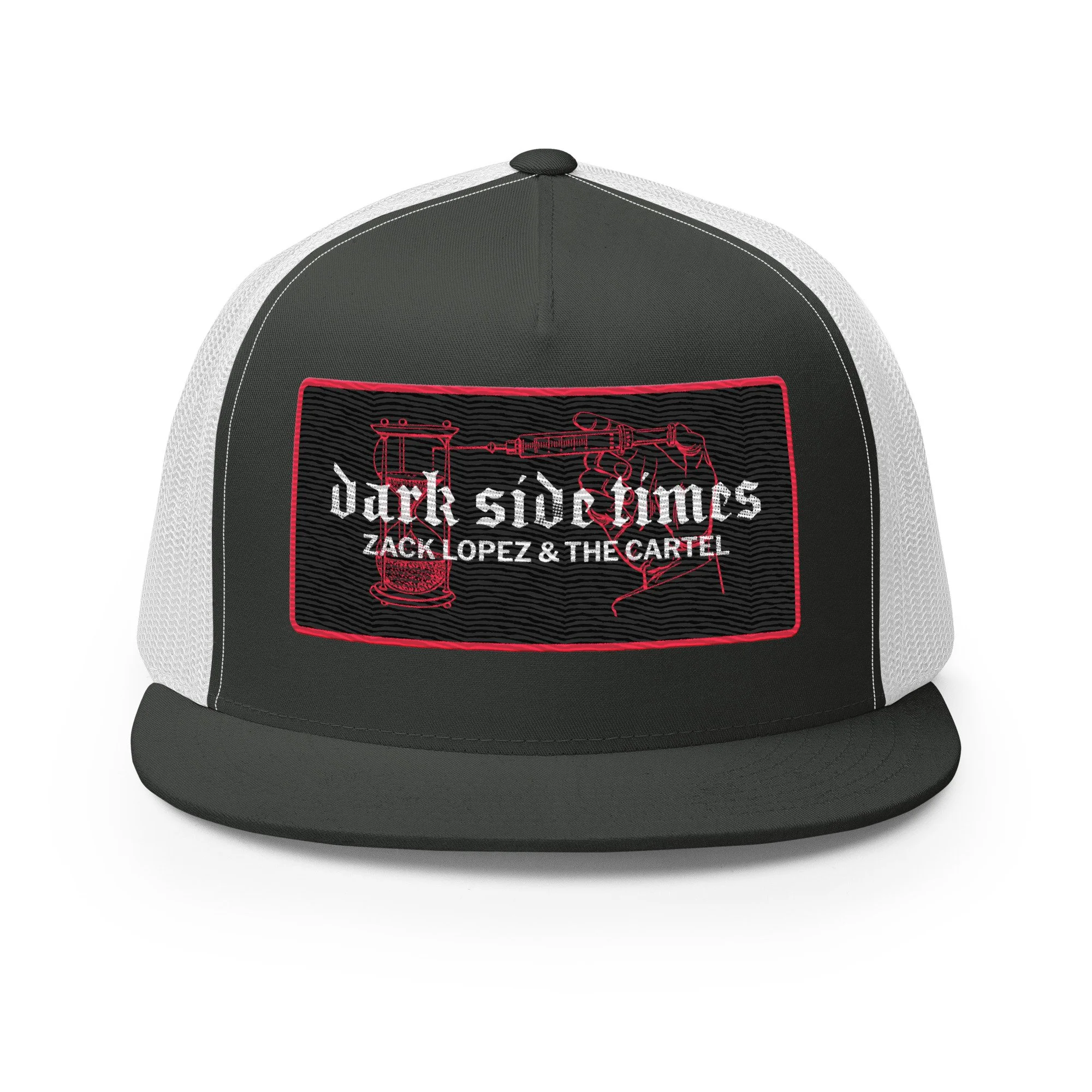 5-panel-trucker-cap-charcoal-white-front-66305e9180a54.jpg