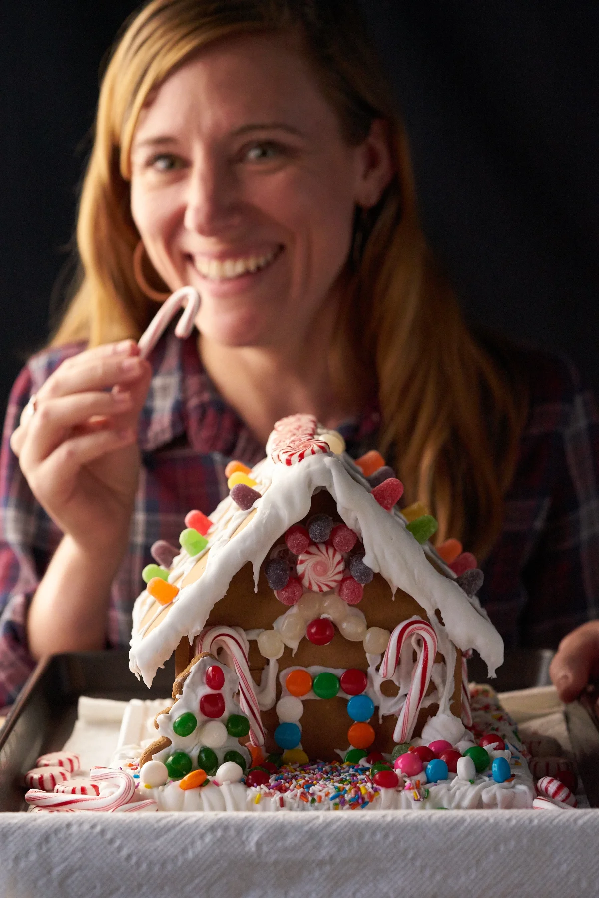 We started with our studio manager; Pamela, who made a gingerbread house because she shared many holiday seasons with her grandmother building and decorating them.