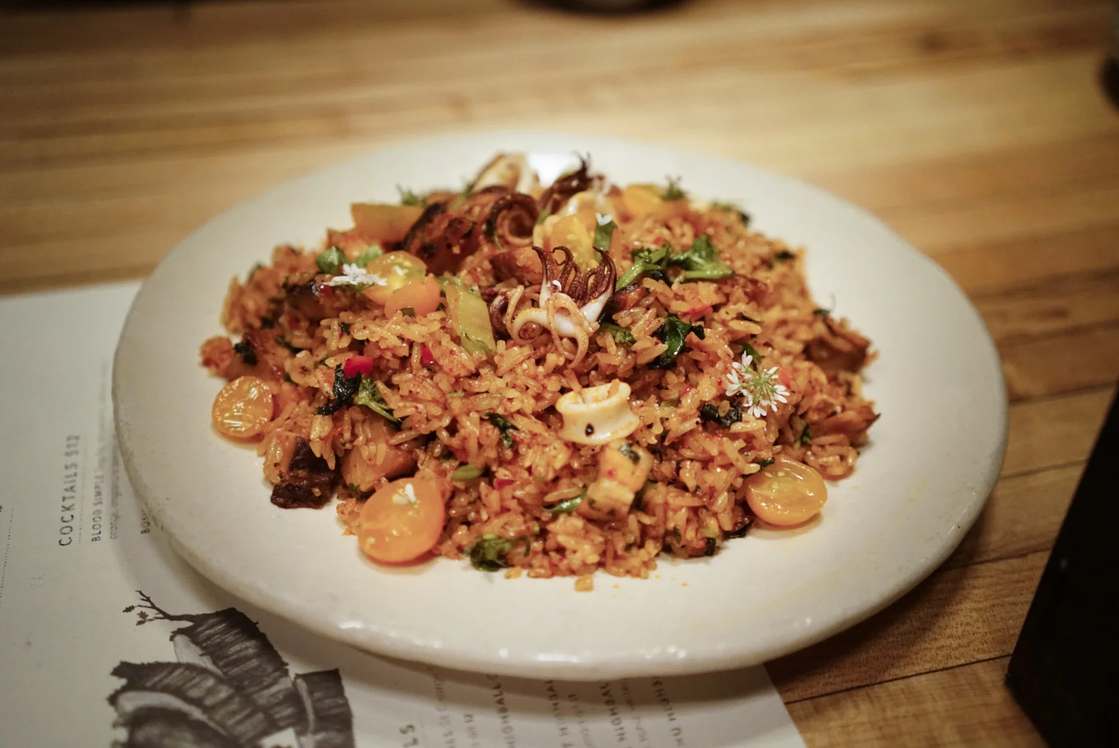 Squid and pork fried rice. Photo by Cody.