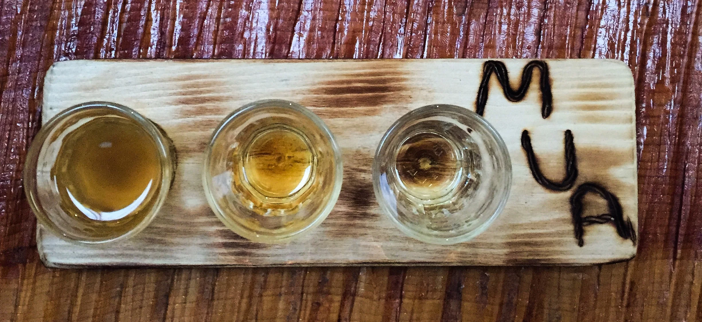 The whisky tasting board. Photo by Noel. 