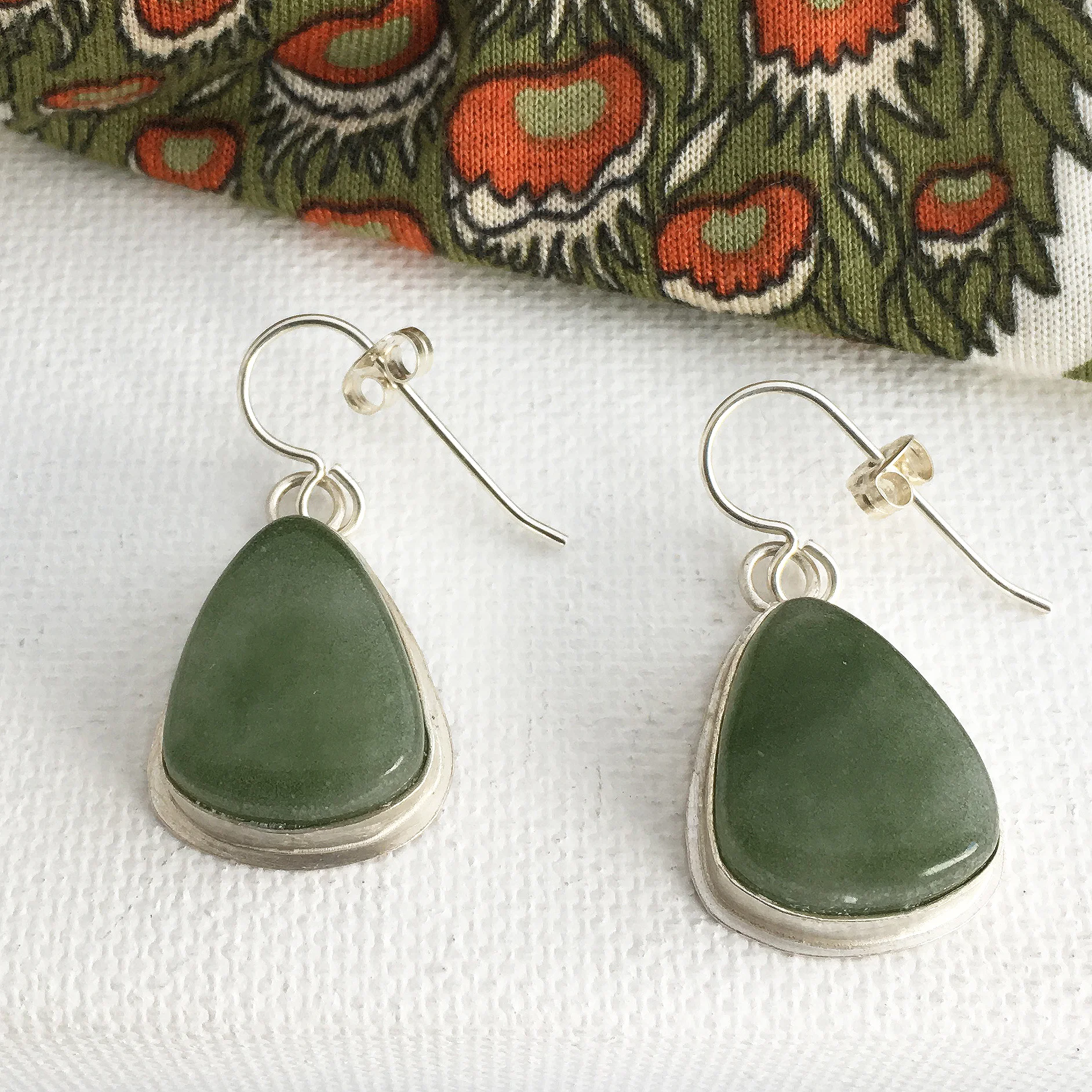 Moss Green everyday sterling earrings
