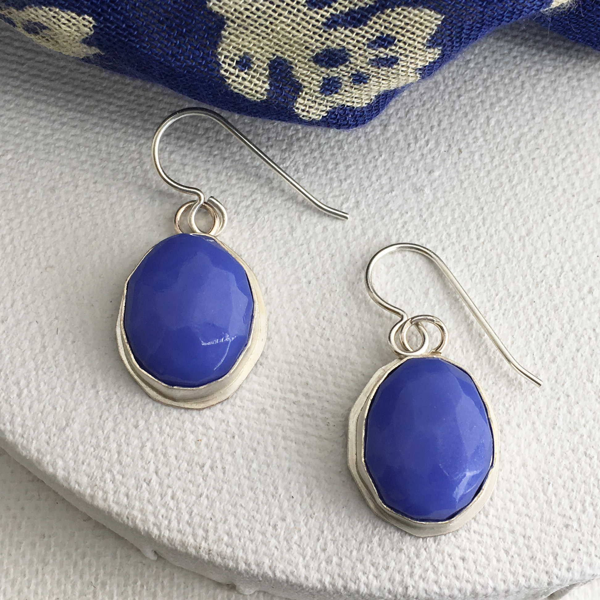 Bright Blue Oval Leilani Jensen Earrings
