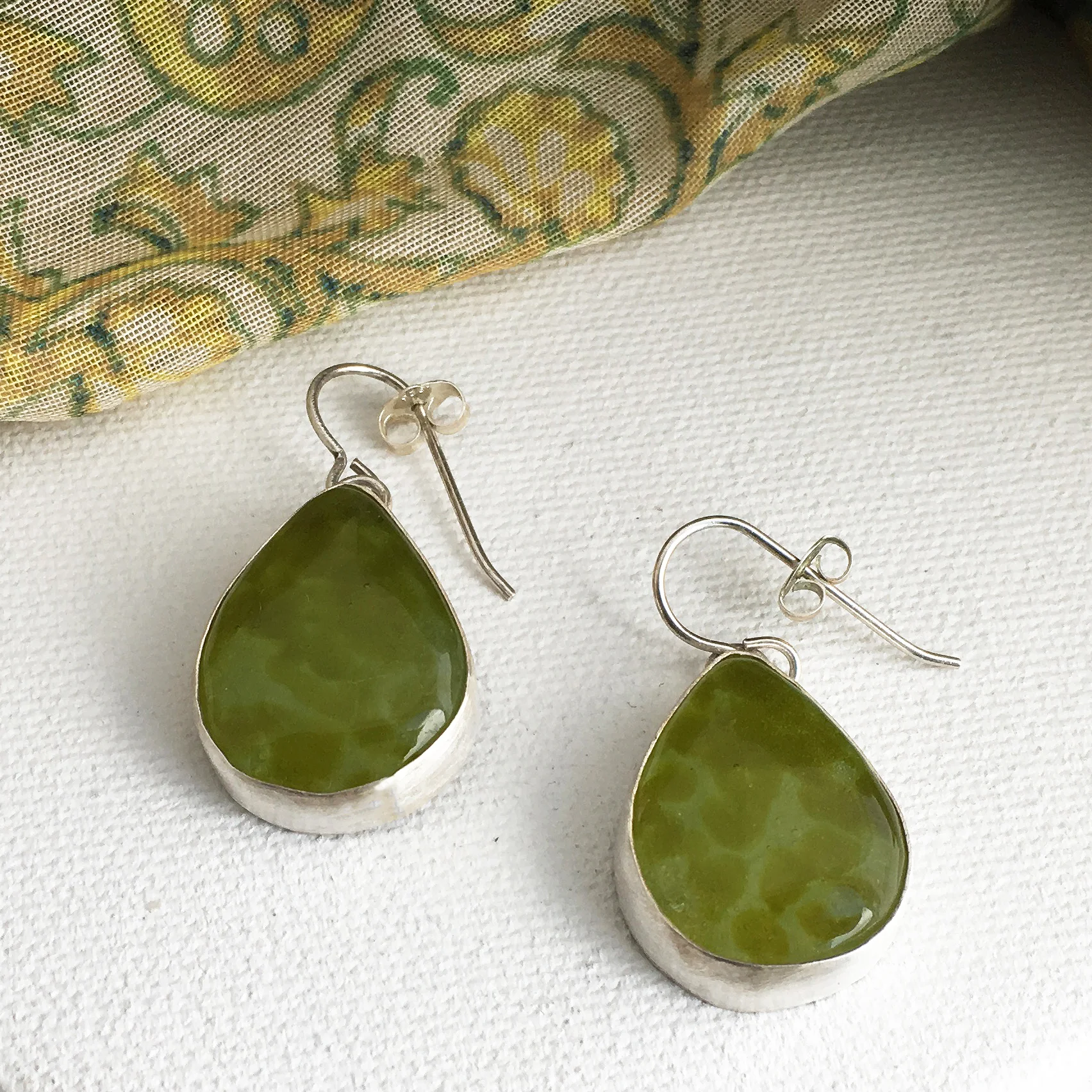 Teardrop lime Green Leilani Jensen earrings