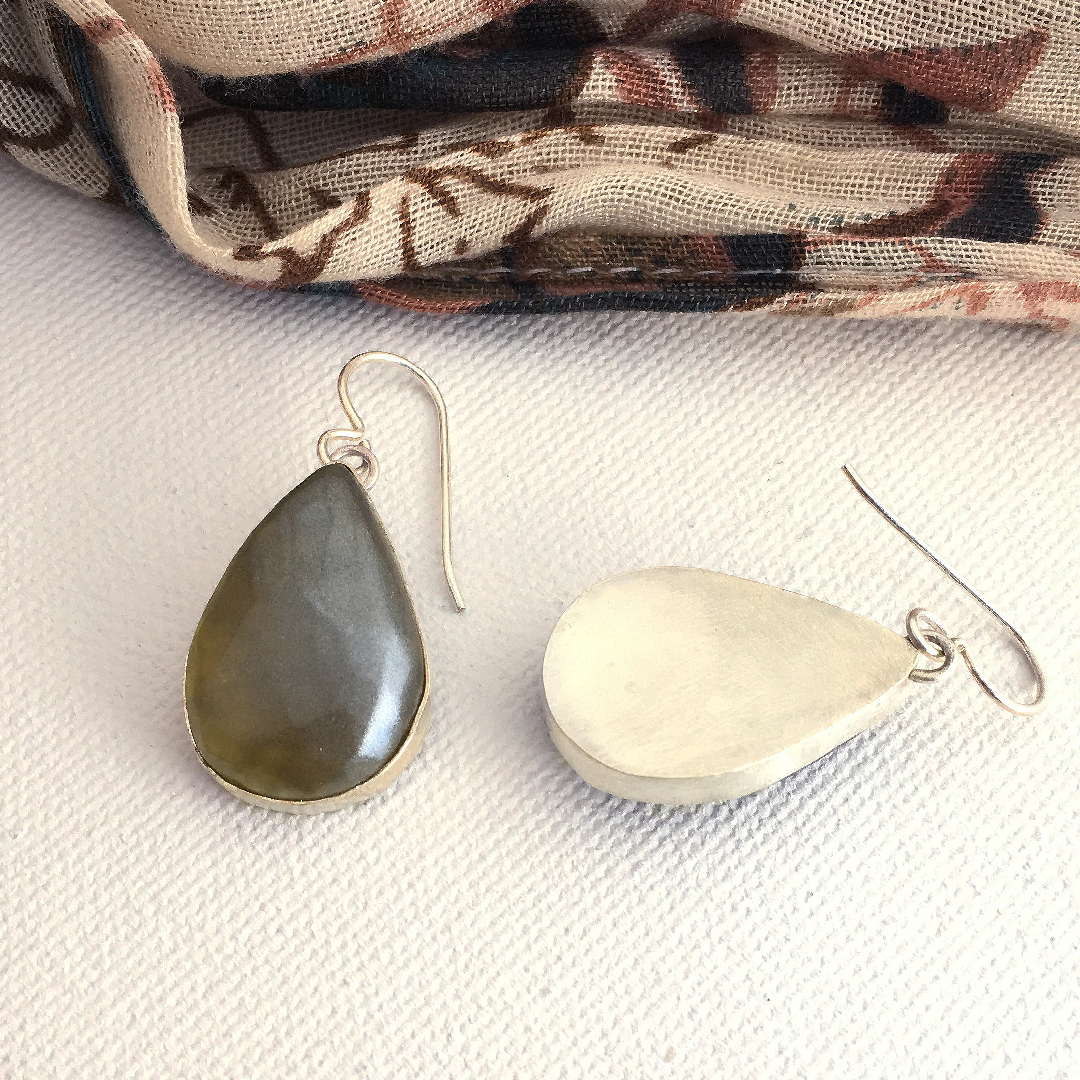 Minimalist Boho Olive green earrings
