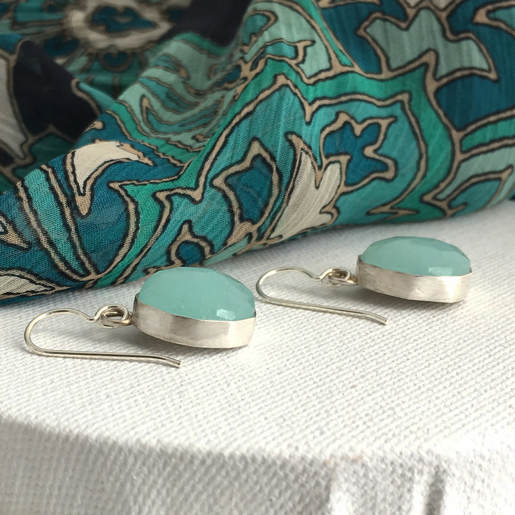 aqua blue colorful earrings