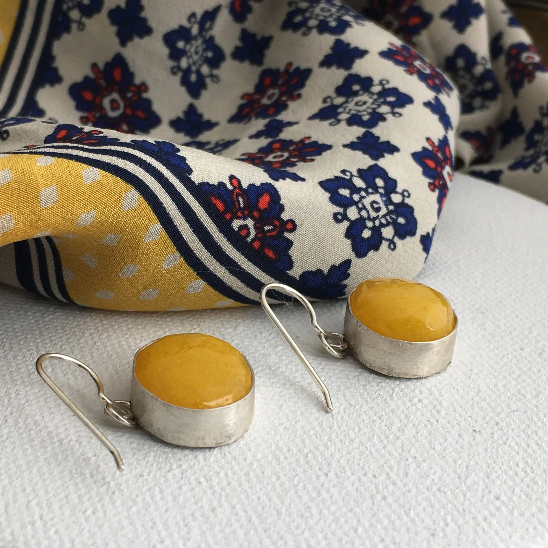 yellow oval earrings Leilani Jensen