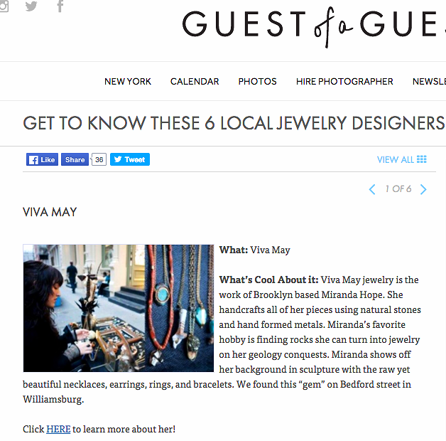 2012 - Guest-of-a-Guest "Local Jewelry Designers"