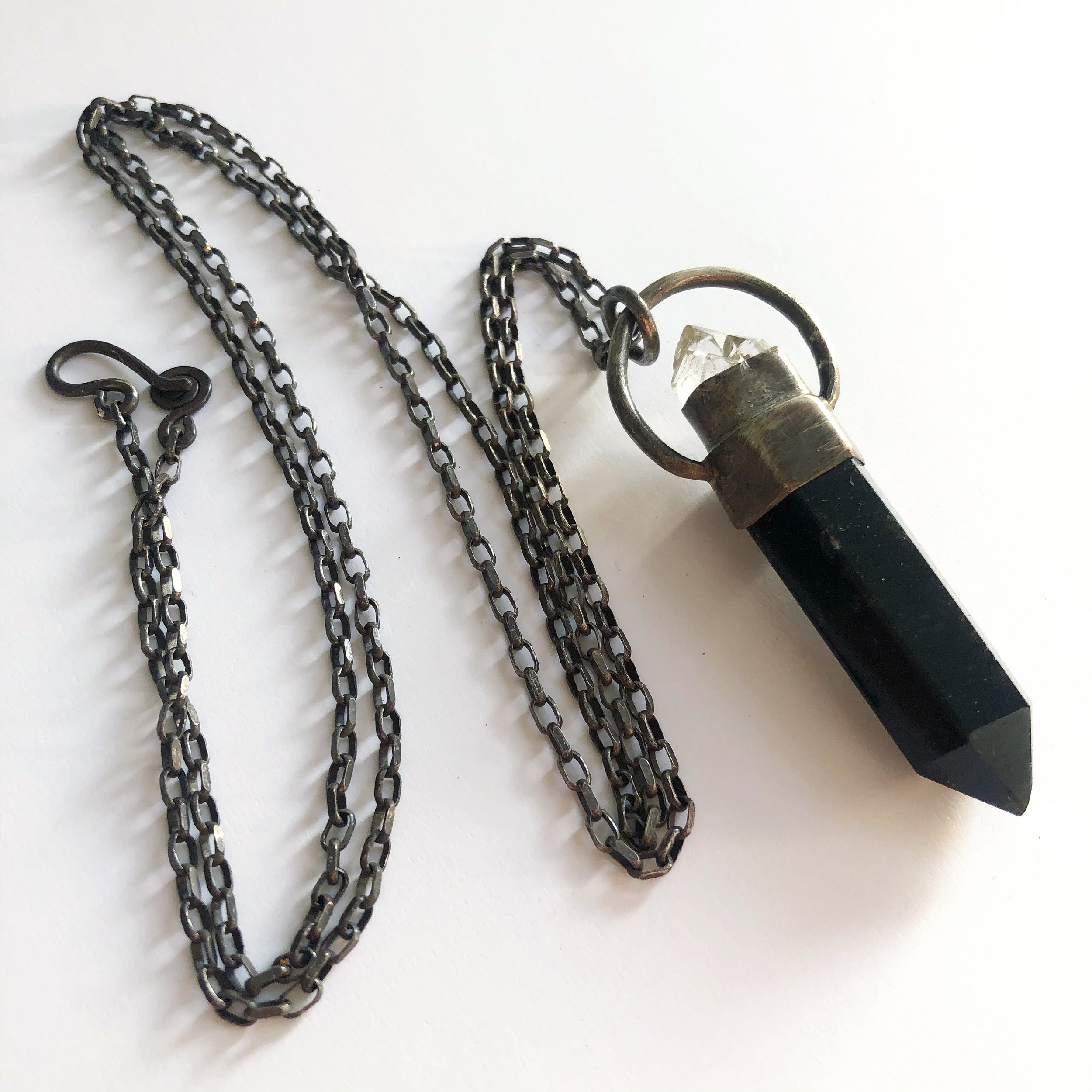 Herkimer Capped Black Quartz