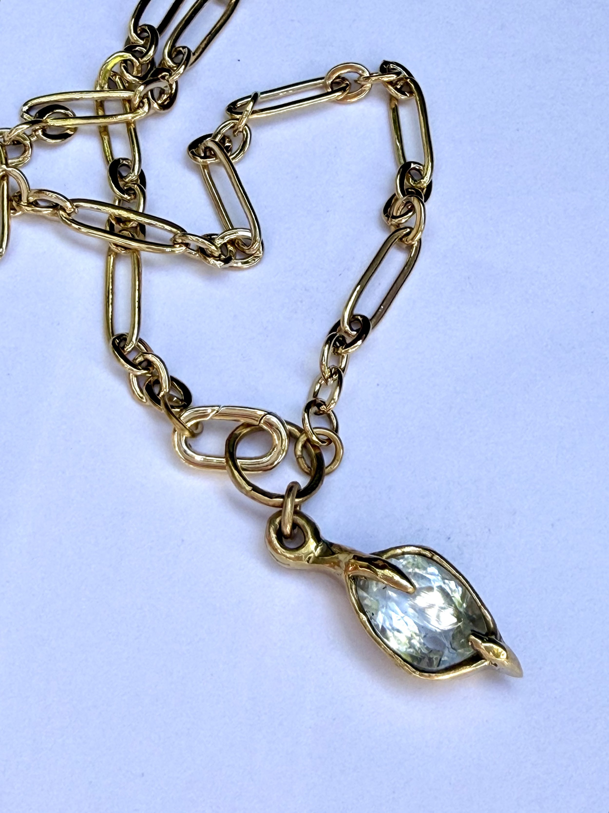 White Beryl Talon Lock Necklace