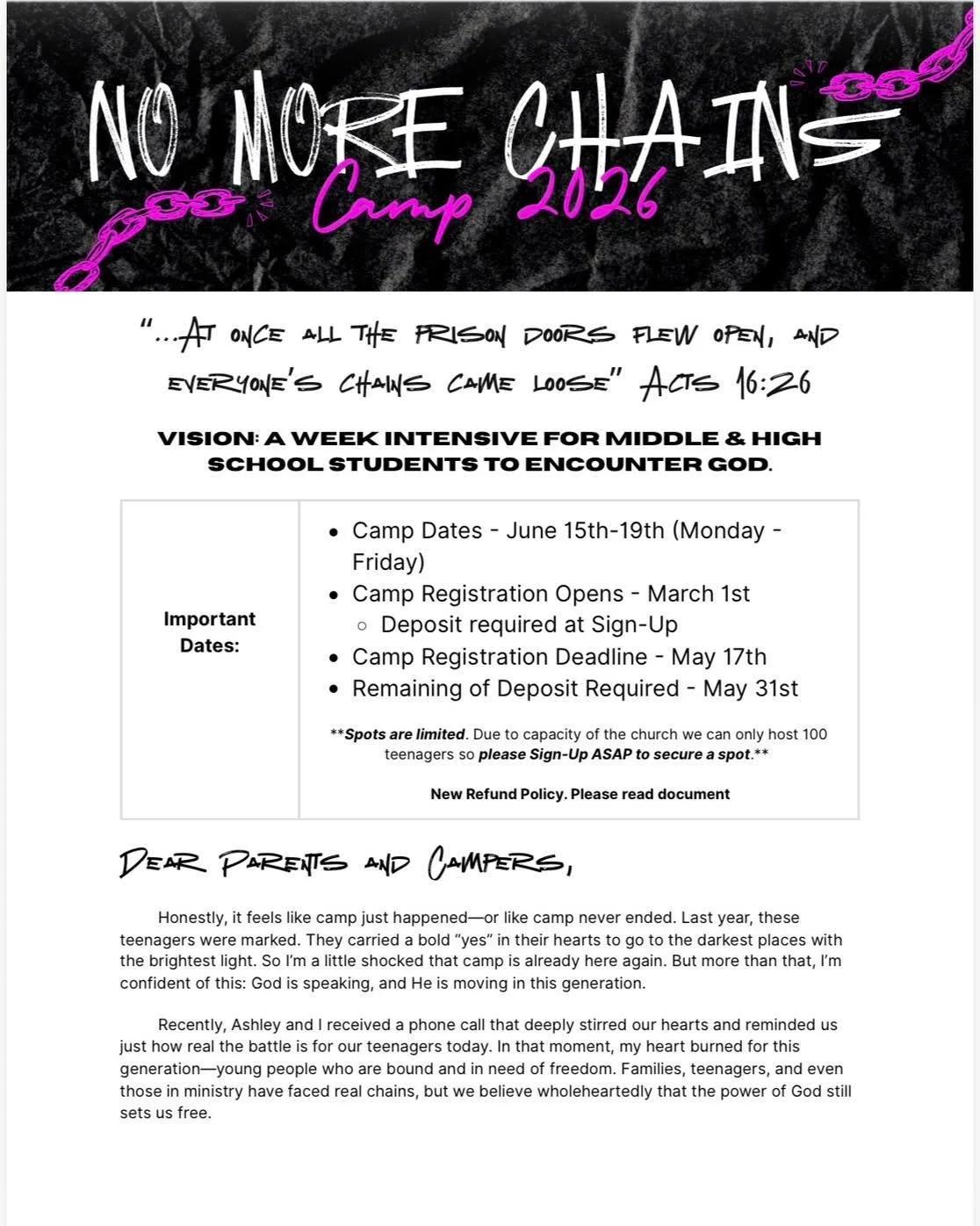 Camp is coming up FAST 👊
Here&rsquo;s everything you need to know!

Haven&rsquo;t signed up yet? Spots are filling up quick 
Deadline: May 17th (or sooner if we fill up!)

Don&rsquo;t miss your chance,this is gonna be a week you won&rsquo;t forget ?