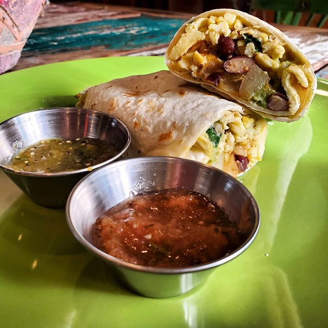 Sunday special part 2!

Breakfast burritos! Scrambled eggs, roasted potatoes, garlic, onion, and beans wrapped in a flour tortilla with a side of housemade green and red salsas. 
#freshfood #coffeeonthecanalbh