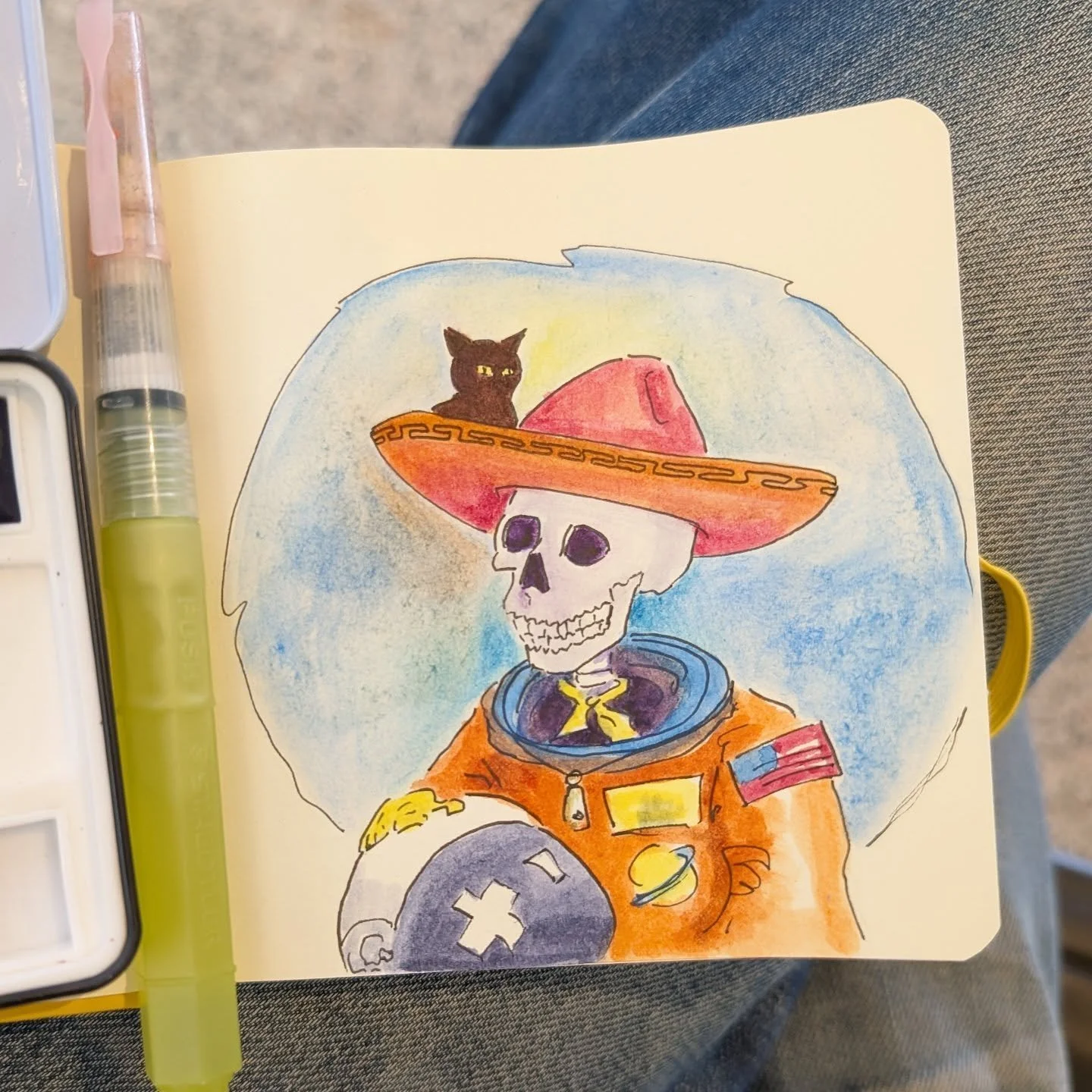 Airport sketch (though it started at a coffee shop)

__
#watercolor