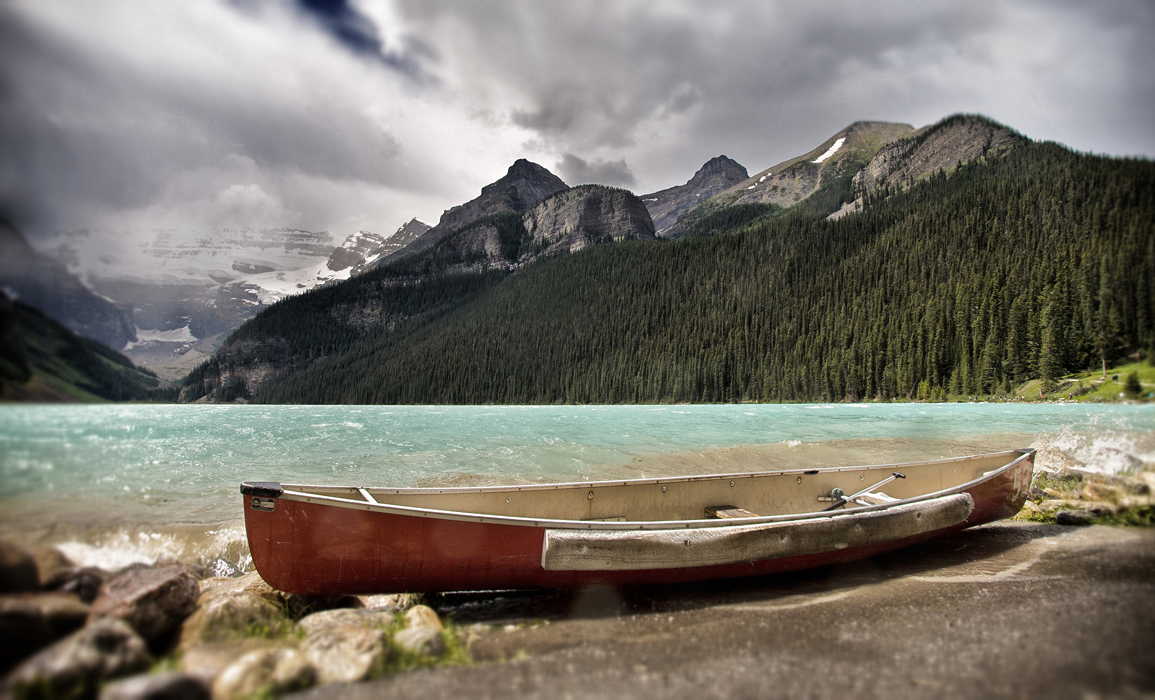 Red Canoe at Lake Louise