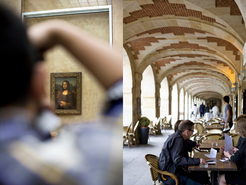 Mona Lisa and Parisian Cafe