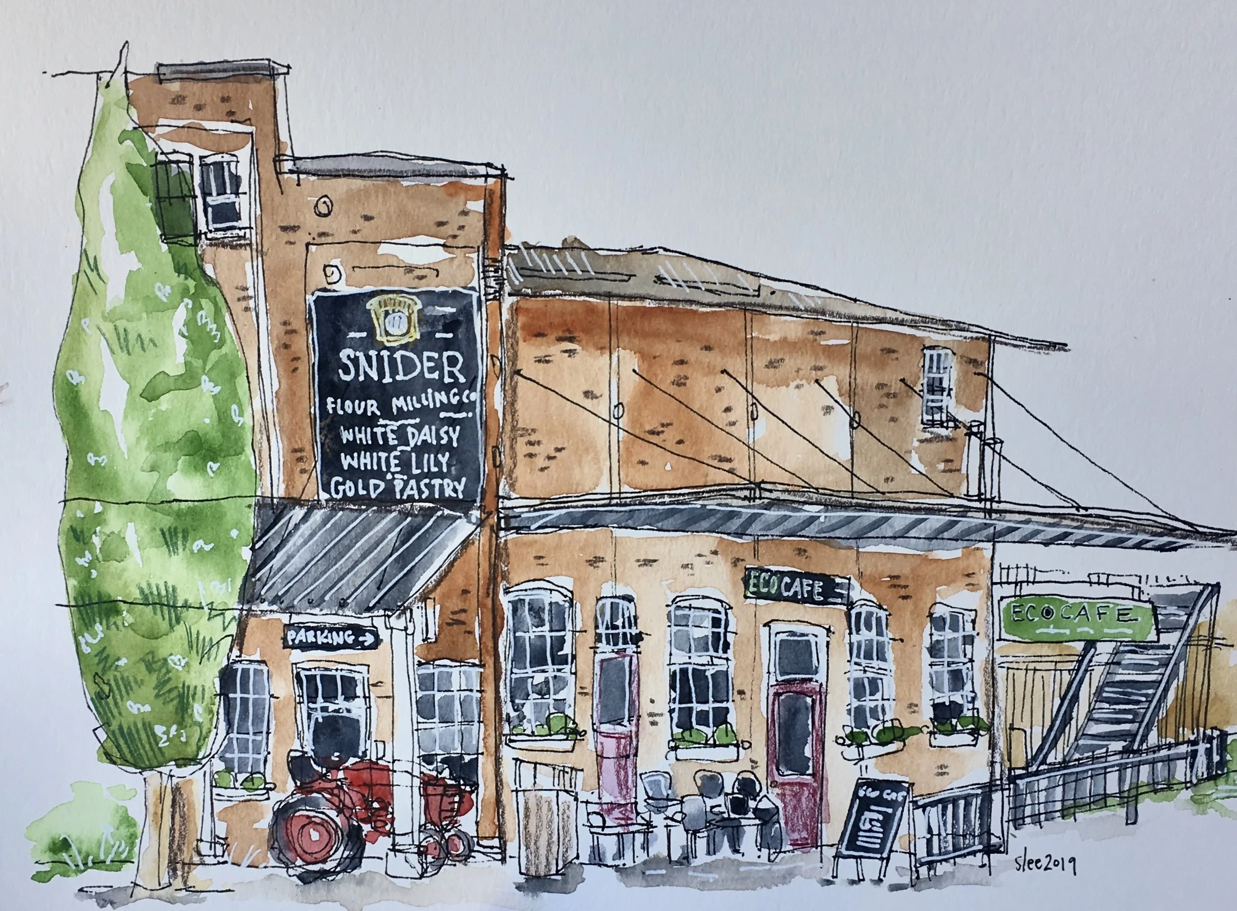 StephLee-EcoCafe-WatercolourColouredPencil.JPEG