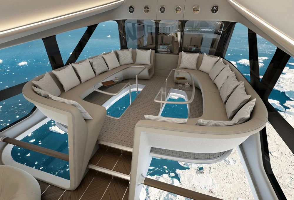 Velkommen om bord: Med denne utsikten kan du sveve i tre døgn. Foto: DesignQ/Airlander