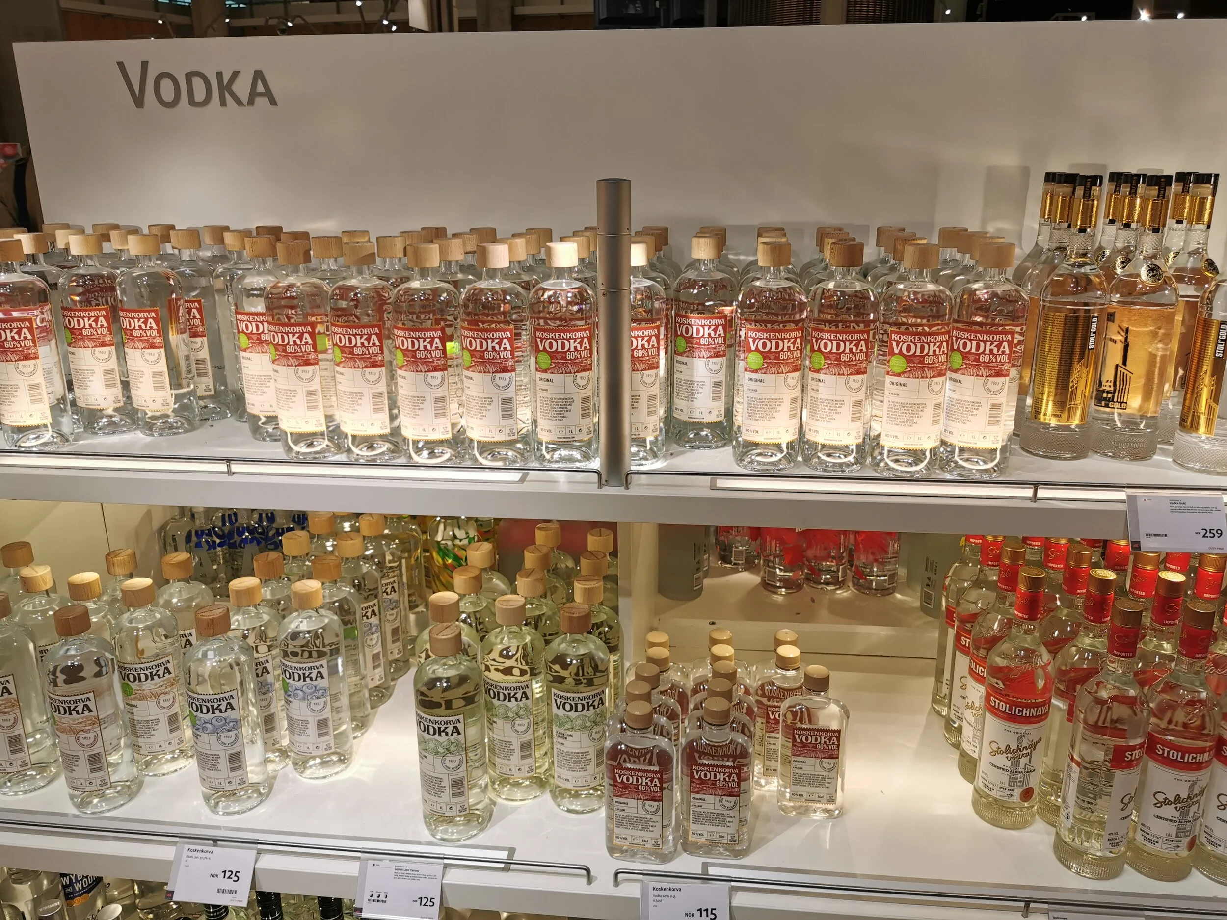 De store forskjellene finner du i vodkahyllene. Foto: Odd Roar Lange