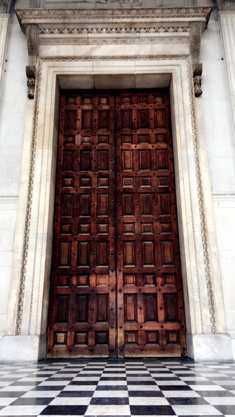 Entrance to St. Paul's Cathedral in London. Princess Diana was married here. 
