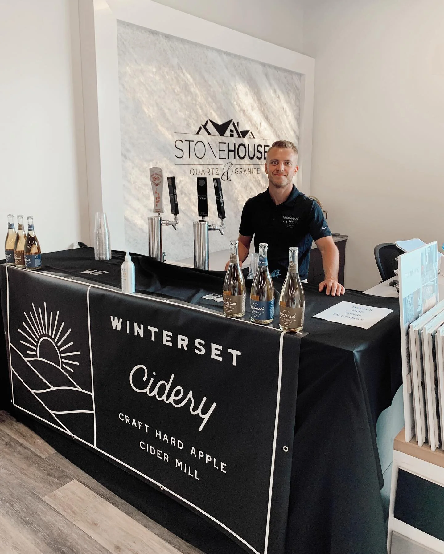 Thank you for those that went to our first Trivia Night at the cidery last night! Nick and Aaron were representing Winterset Cidery at the @dsmhba after hours event hosted by @stonehousedsm !