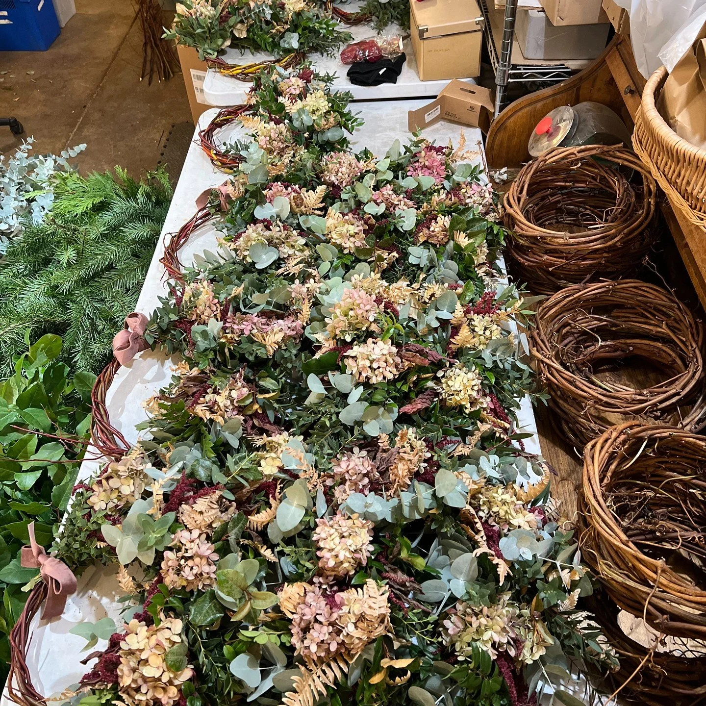 Sneak preview of the gorgeous, organic seasonal wreaths we will be delivering next week from @sweetrootsfloral!