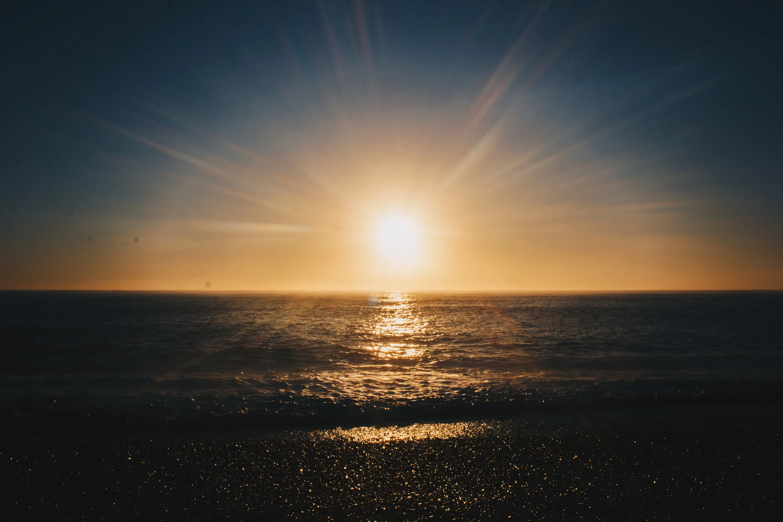 Black Sand Beach  Sunset