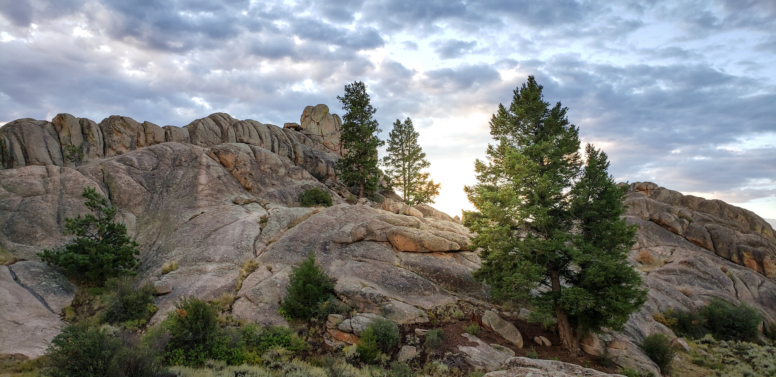 View directly behind our camper. 