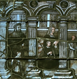The Berman family represented on a stained-glass window in Saint Nicolas Basilica in France (1545)