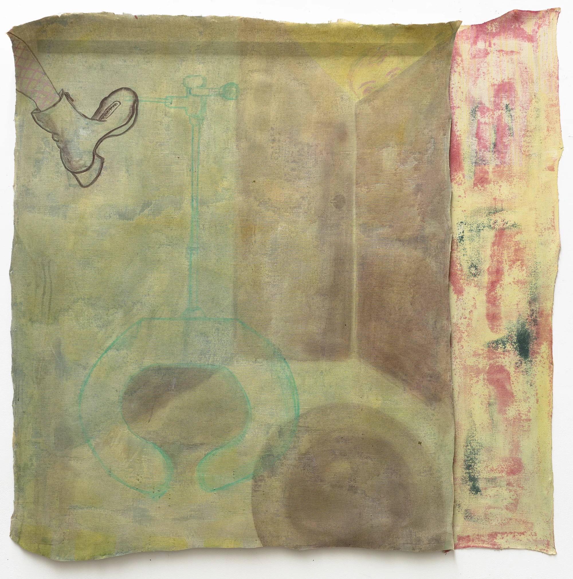 Stepping In It, pigment and urethane on linen