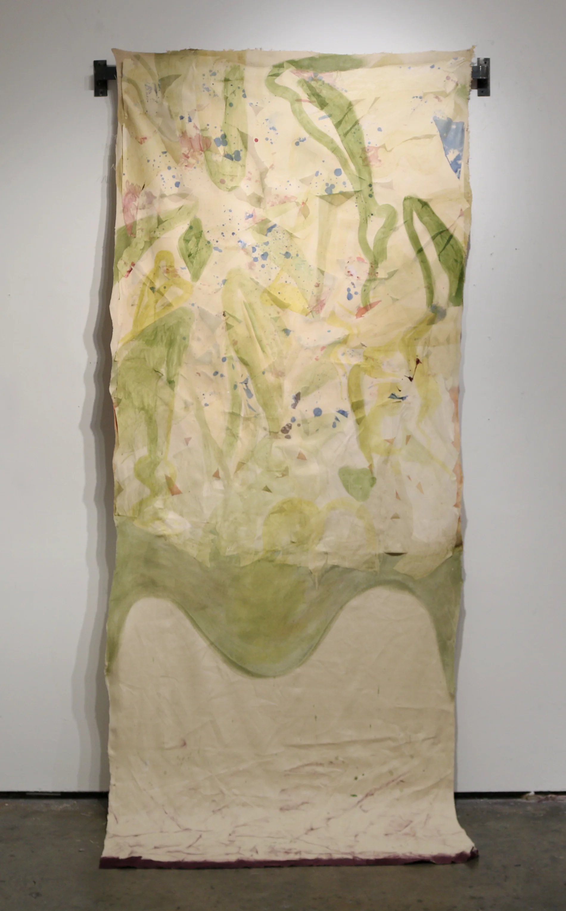Boils, Plague #6 Pigment, Urethane and Paper on Linen hung on Steel
