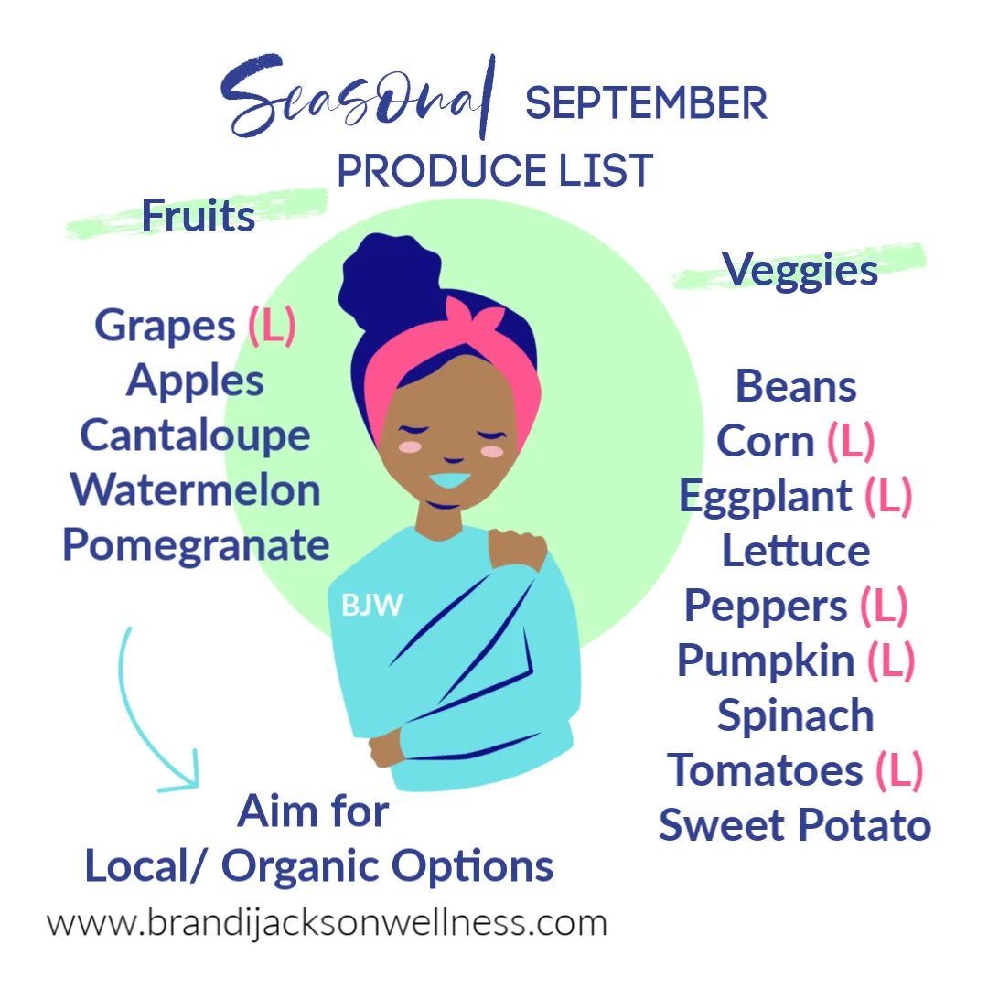September Seasonal Fruit + Vegetable Produce Guide Benefits + Healthy