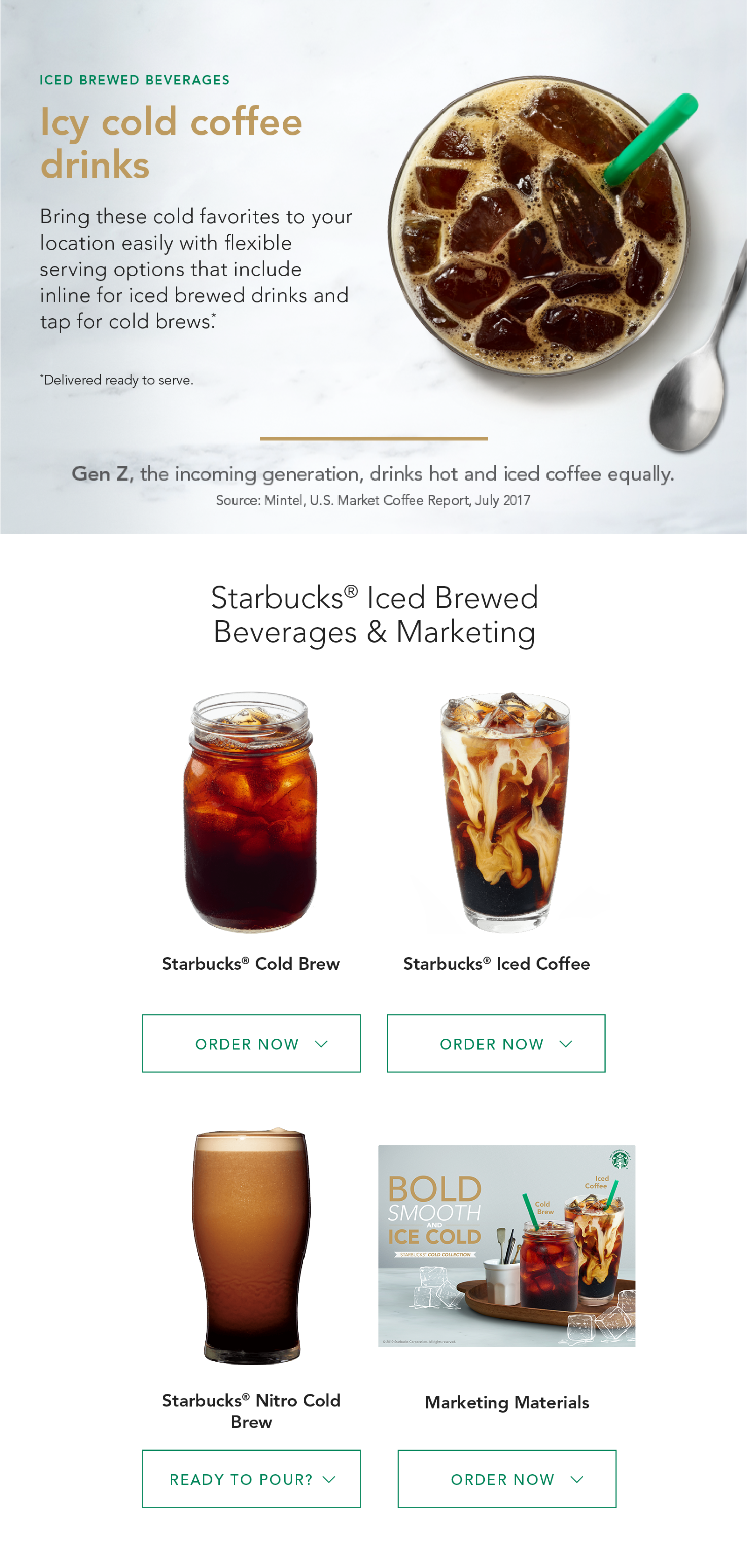 Landing page Coffee Drinks