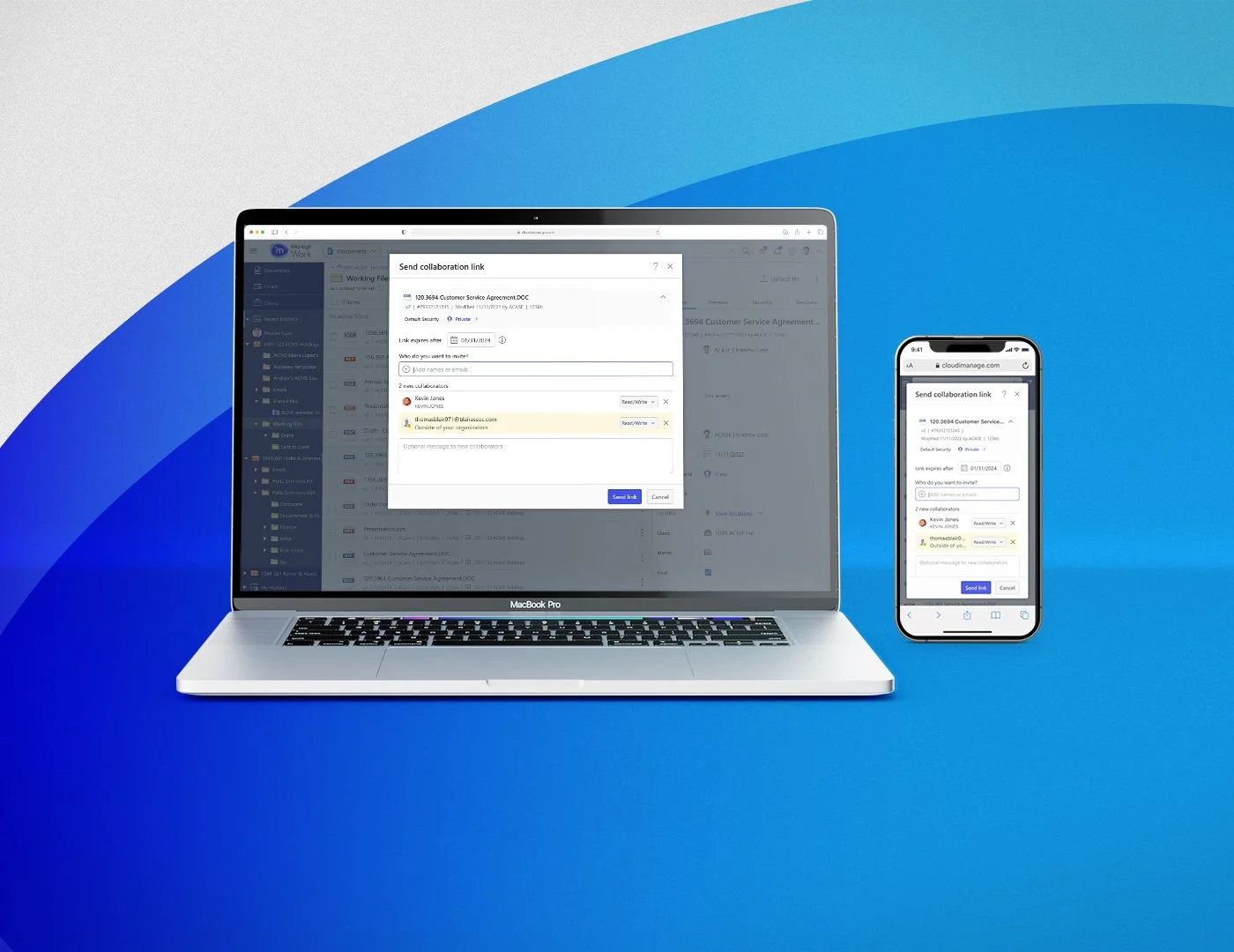 UX iManage Work Collaboration Links