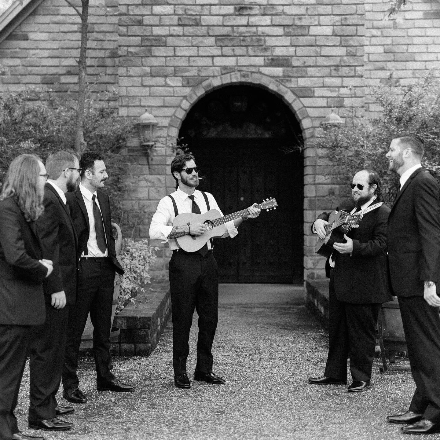 When the groom and his men are musicians, you get jam sessions before the ceremony.
