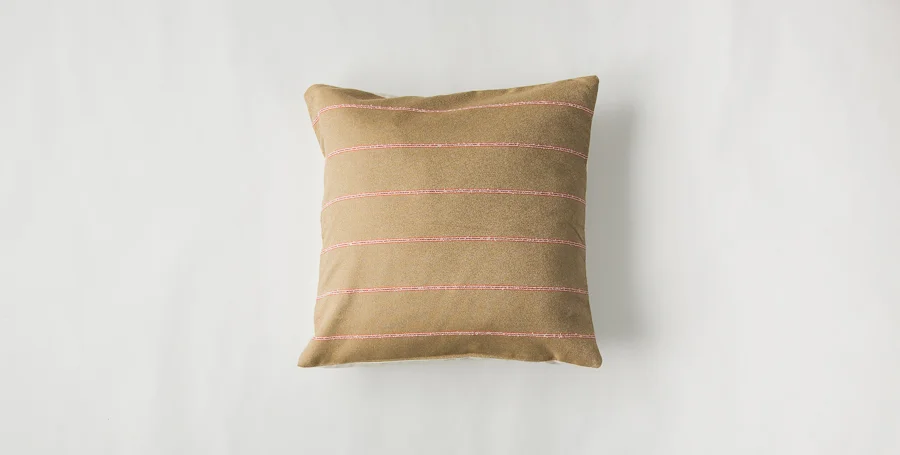 20"x 20" Mustard and Coral Pillow