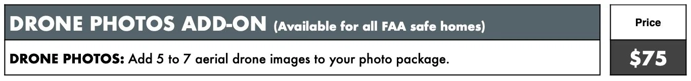 Drone Photos Add On Pricing