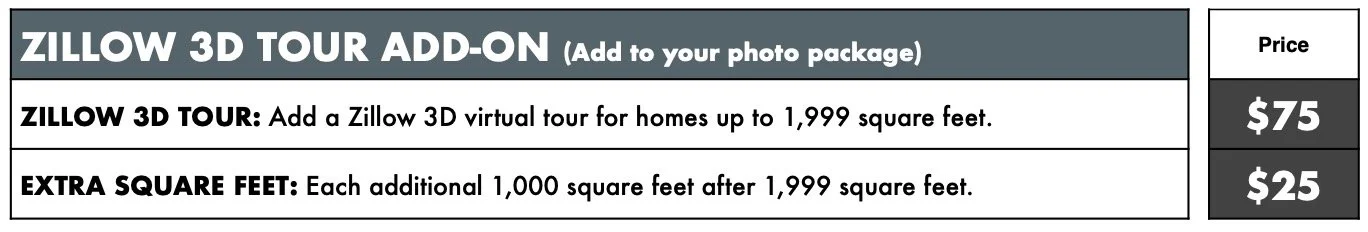 Zillow 3D Virtual Tour Pricing