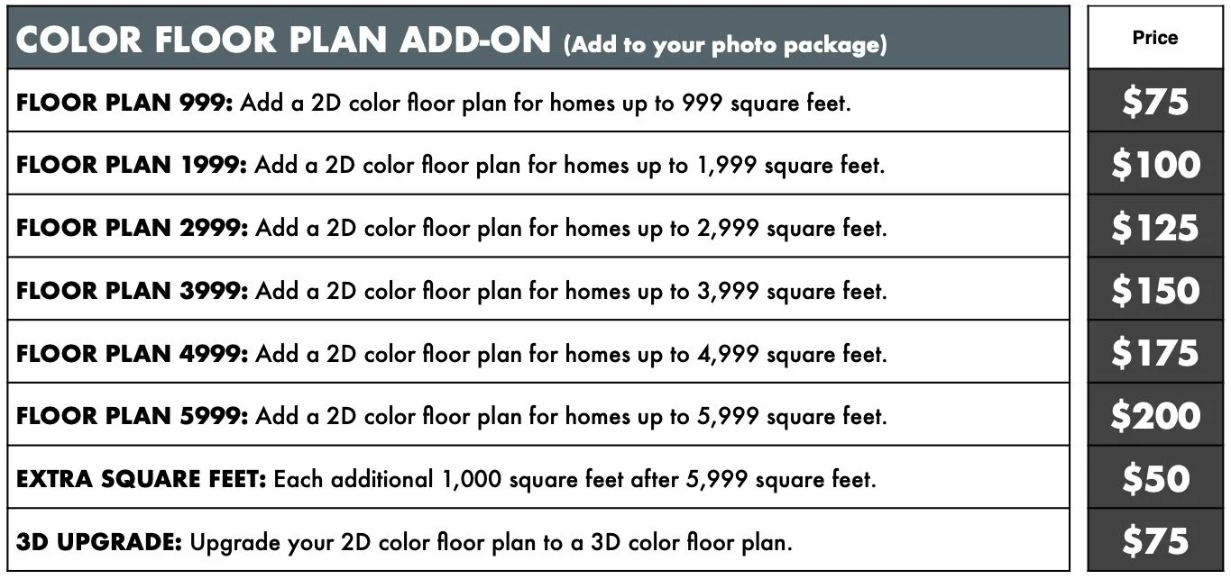 Floor Plan Pricing