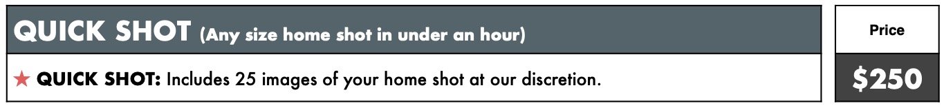 L.A.. Quick Shot Pricing