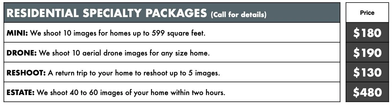 Los Angeles Specialty Photo Pricing