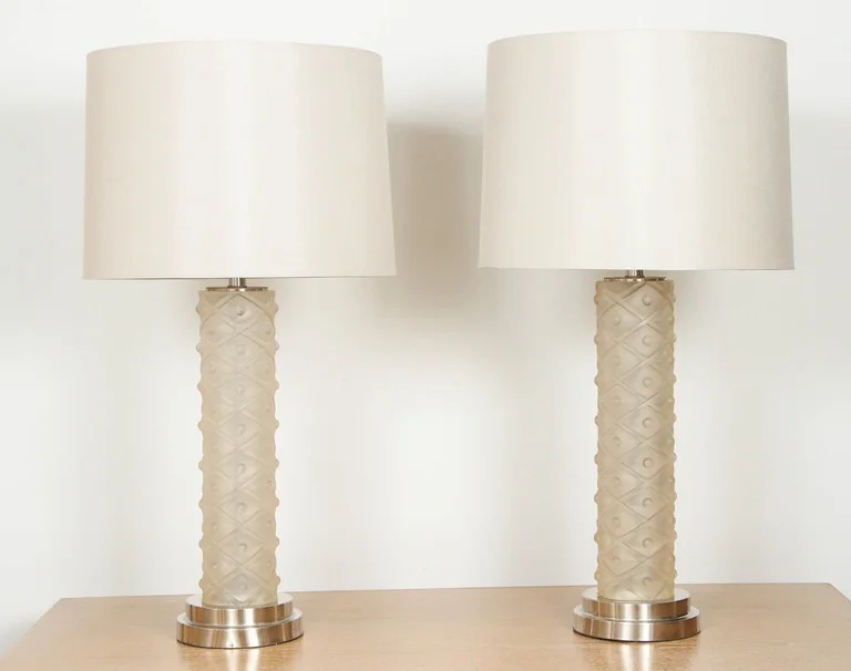 Pair of Cast Resin Lamps