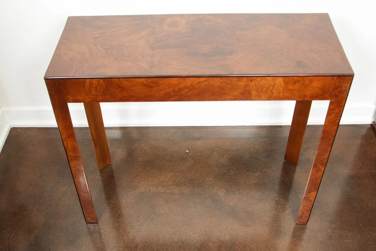 Burled Wood Console Table