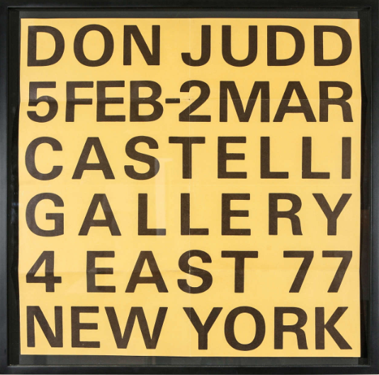 Rare Original Donald Judd Lithograph Announcing Exhibition- 1966