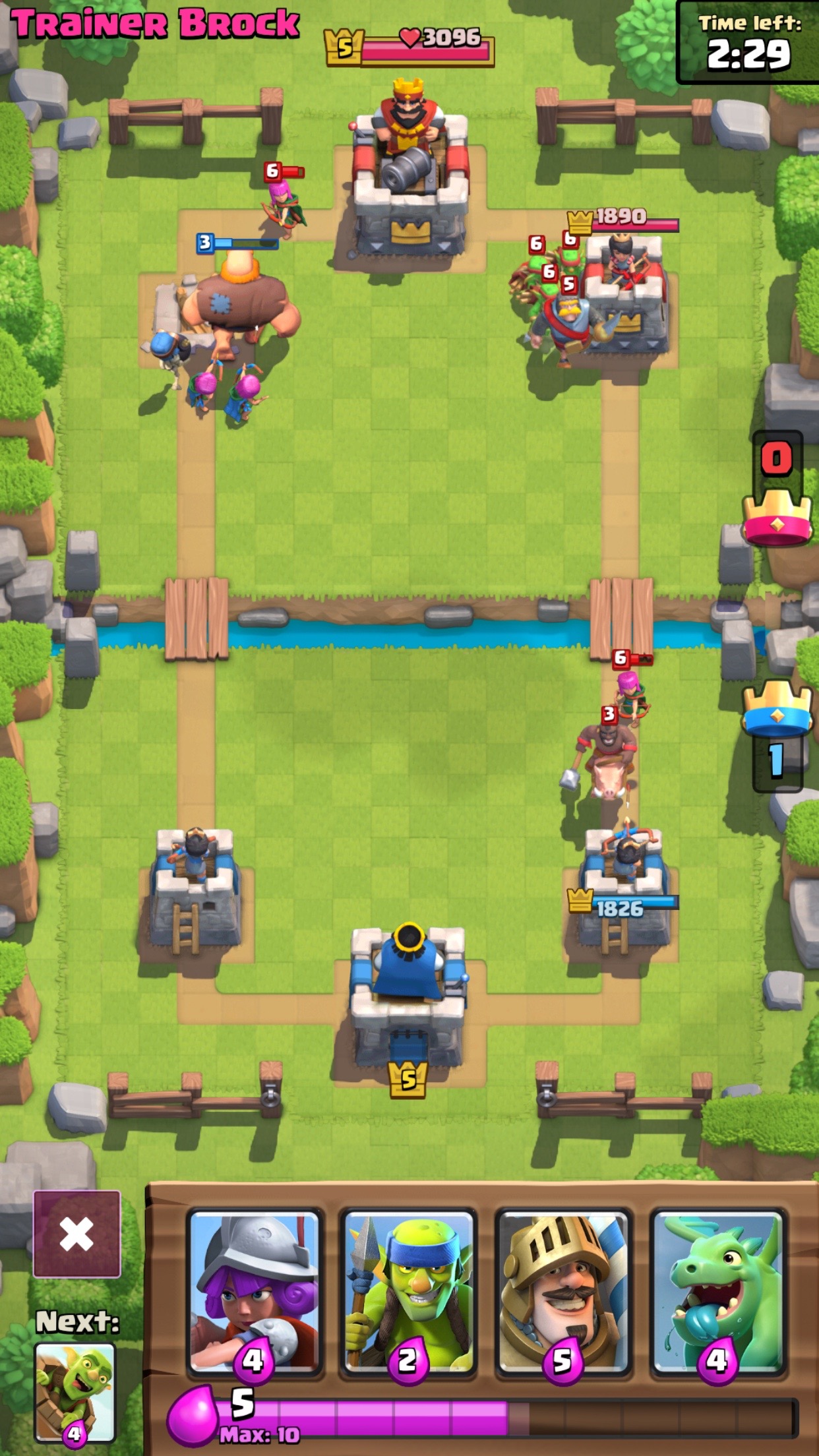 The final training match with enemy troops traveling down the opposite lane