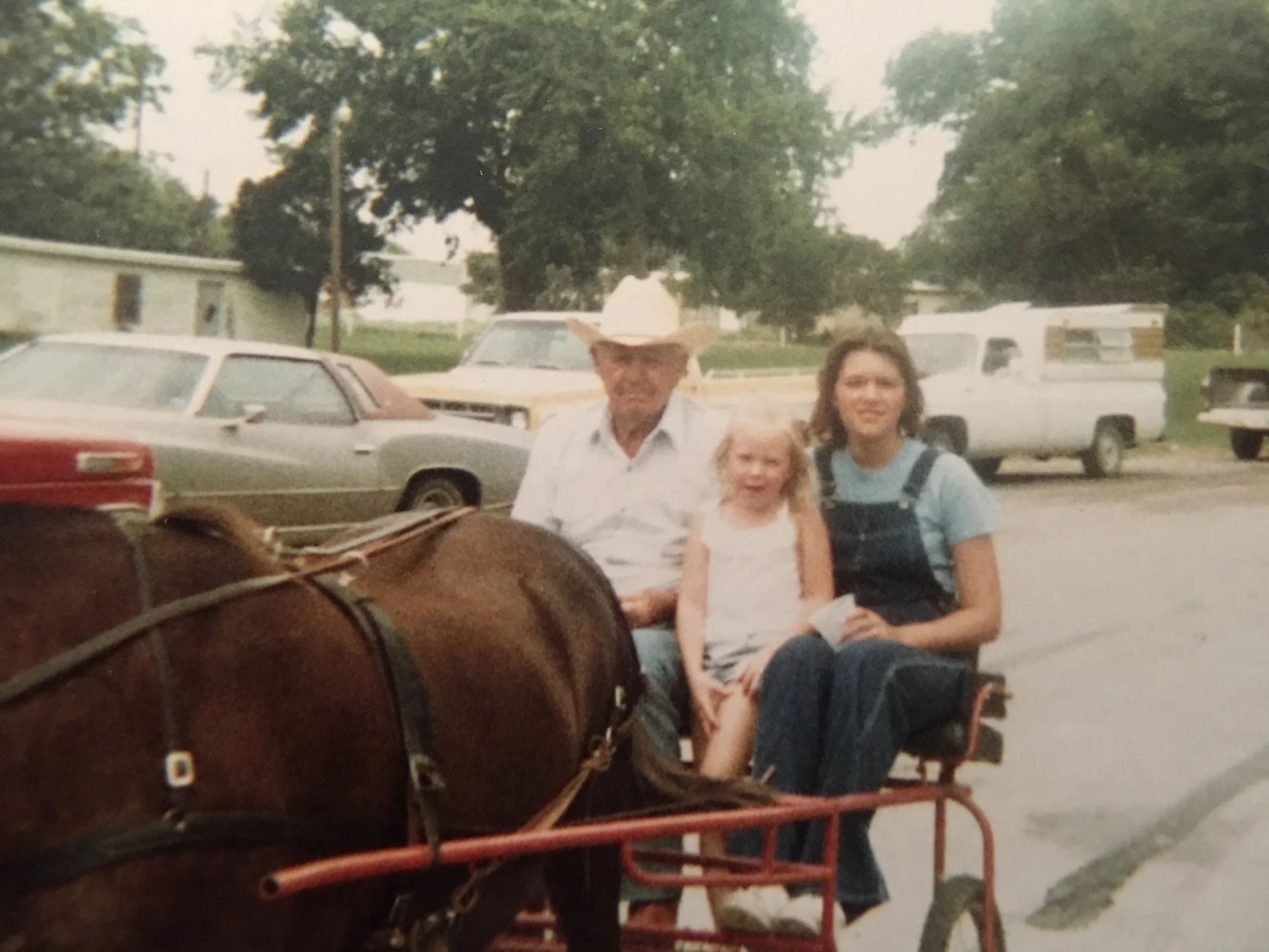 Christy Sheppard with her cousin Debbie Sue Carter and grandfather.JPG