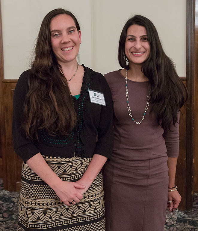 MyRWA's Katrina Sukola presents the Volunteer of Year Award to Meghna Marjadi. Photo Credit: David Mussina
