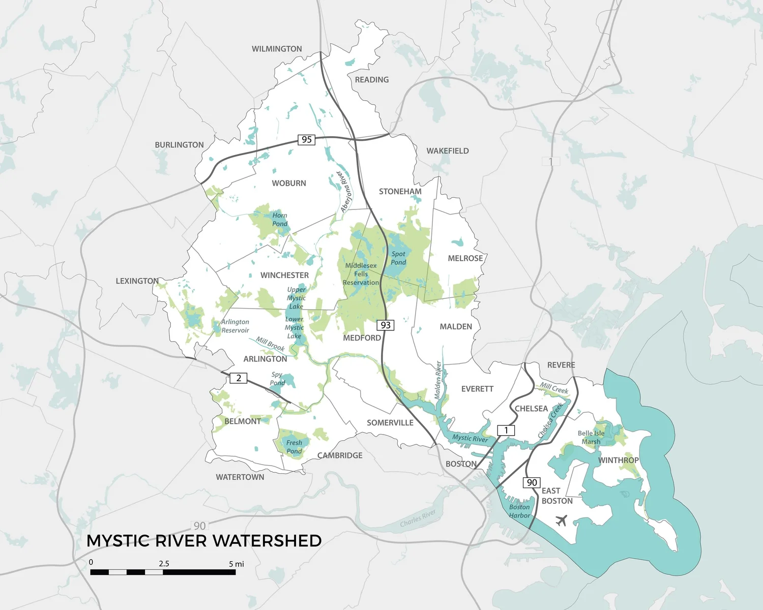 Mystic River Watershed Map Maps — Mystic River Watershed Association