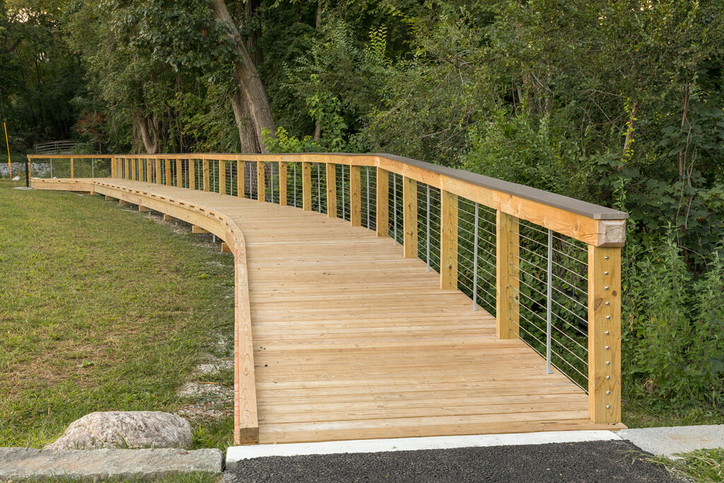 Boardwalk in Wellington Park along Mill Brook 