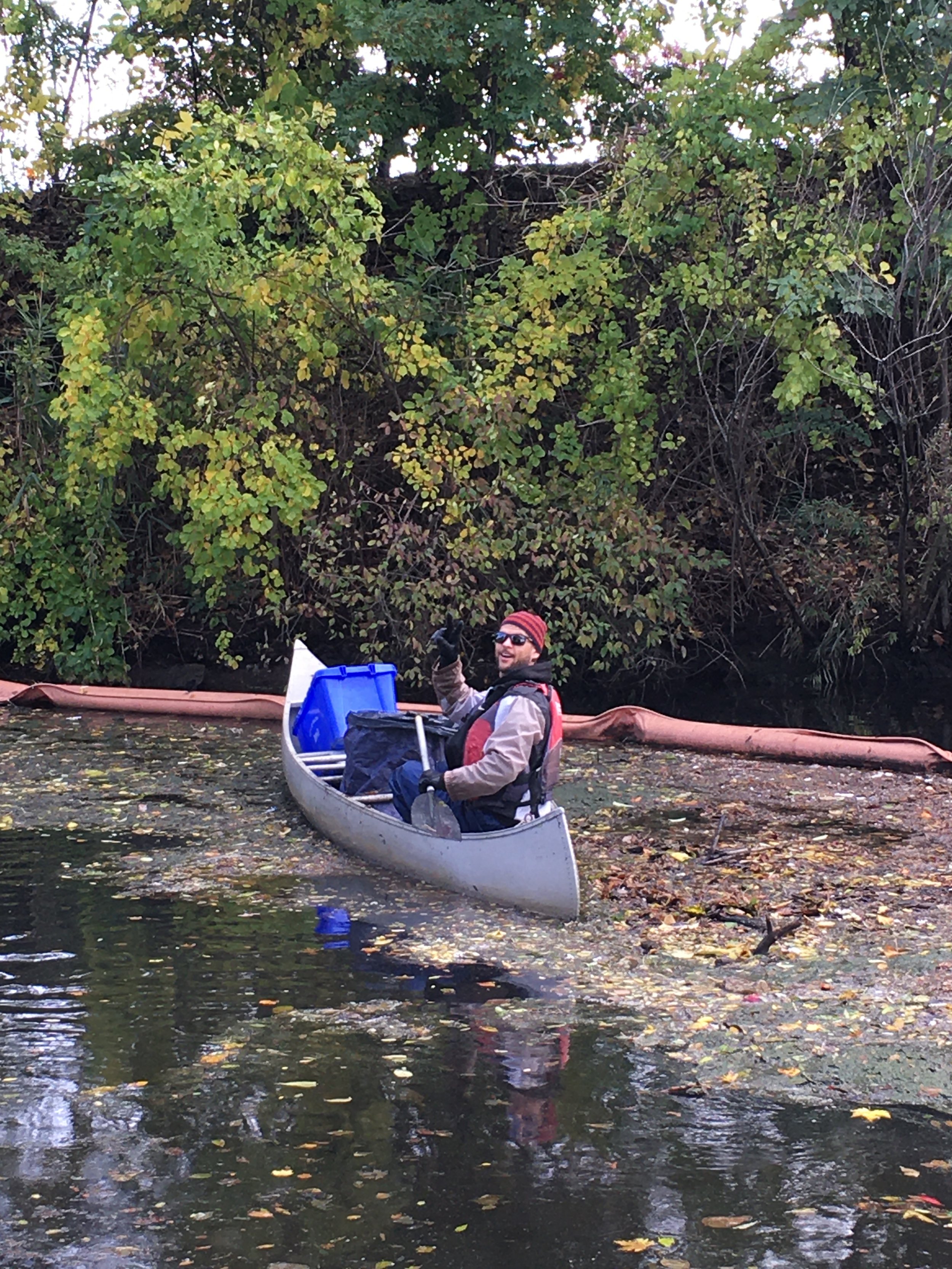 October Mystic Champion and Malden native Regi helps with the Boom cleanout